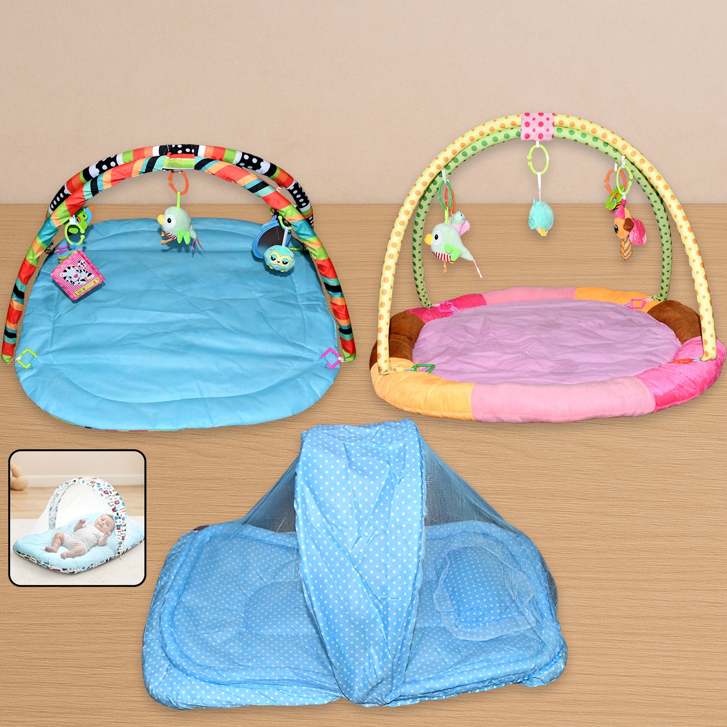 Multipurpose Baby Play Gym And Sleeping Mat (Mix Design  1 Pc)